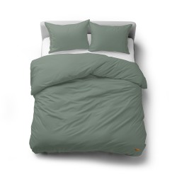 Pościel bawełniana 200x220 miętowa z ozdobnymi guzikami PURE ECO LINE