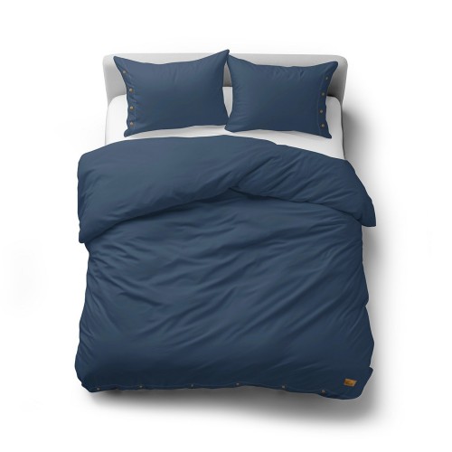Pościel bawełniana 160x200 DENIM z ozdobnymi guzikami PURE ECO LINE