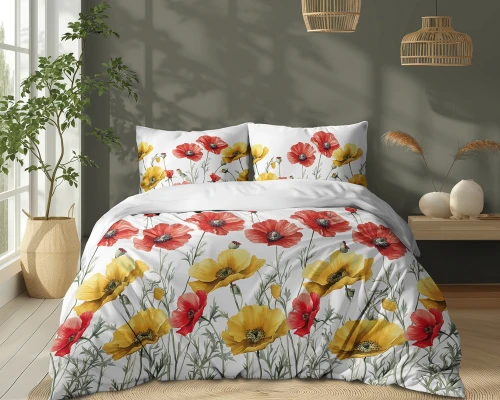 Pościel bawełniana 200x220 Słoneczne Maki 5758A