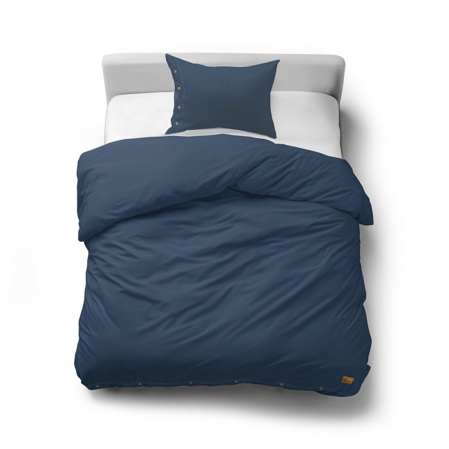 Przejdź do produktu Pościel 140x200 bawełniana DENIM z ozdobnymi guzikami PURE ECO LINE