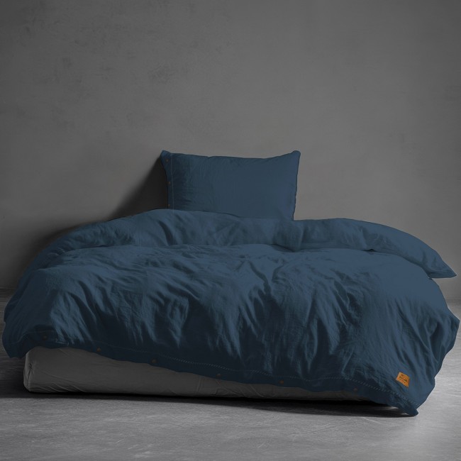 Przejdź do produktu Pościel 140x200 bawełniana DENIM z ozdobnymi guzikami PURE ECO LINE