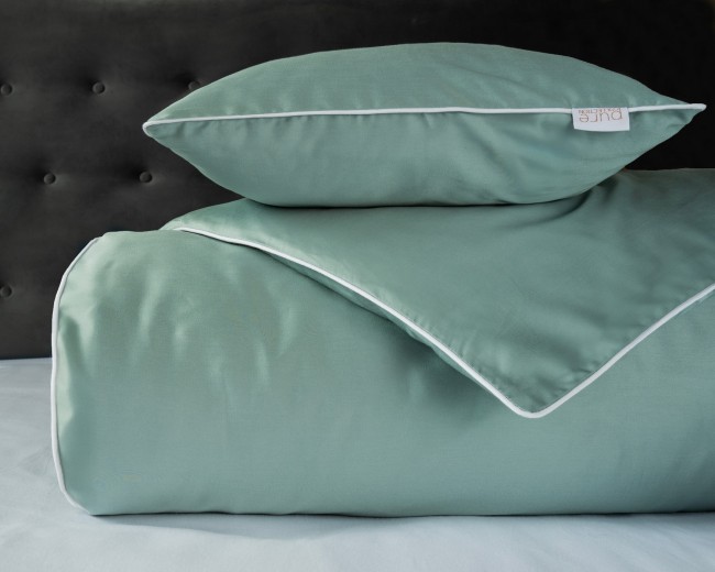 Przejdź do produktu Pościel 140x200 bawełniana z Makosatyny Pure miętowa
