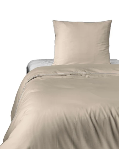 Pościel 140x200 bawełniana z Makosatyny Pure TAUPE