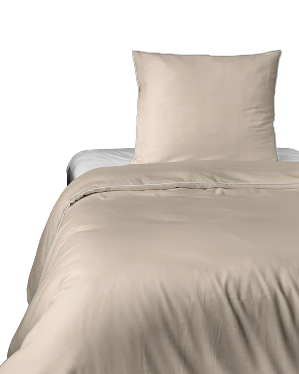 Pościel 140x200 bawełniana z Makosatyny Pure TAUPE