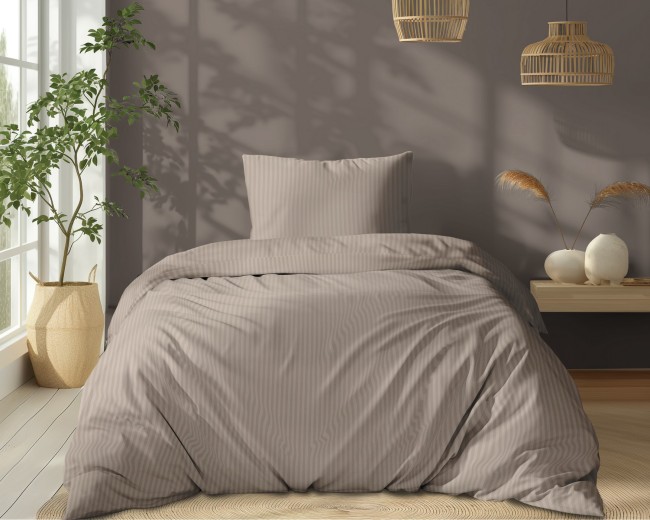 Przejdź do produktu Pościel 140x200 adamaszek Bawełna 100% satynowo-atłasowa Pure TAUPE