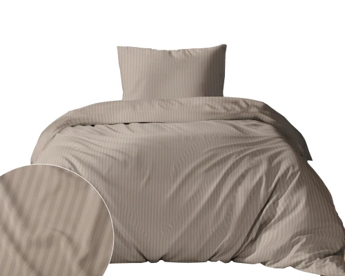 Pościel 140x200 adamaszek Bawełna 100% satynowo-atłasowa Pure TAUPE