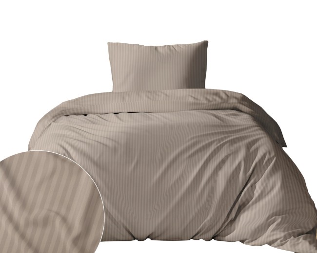 Przejdź do produktu Pościel 140x200 adamaszek Bawełna 100% satynowo-atłasowa Pure TAUPE