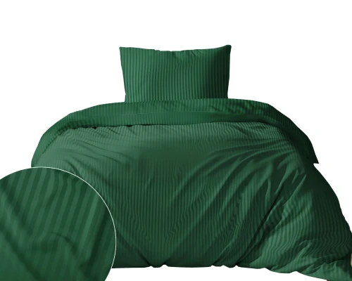 Pościel 140x200 adamaszek Bawełna 100% satynowo-atłasowa Pure zielona