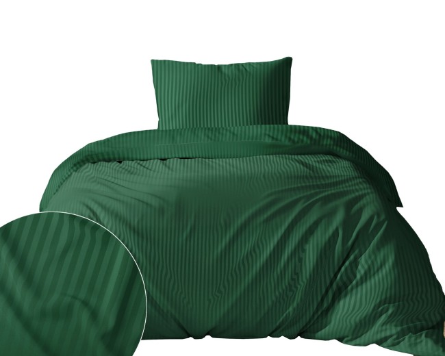 Przejdź do produktu Pościel 140x200 adamaszek Bawełna 100% satynowo-atłasowa Pure zielona