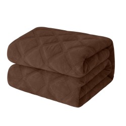 Narzuta na łóżko 170x210 velvet grafitowa pikowana na kanapę NNG 3407