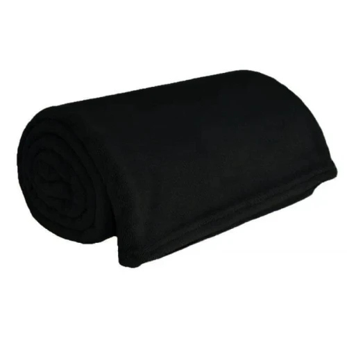 Koc 160x200 pluszowy z mikrofibry czarny