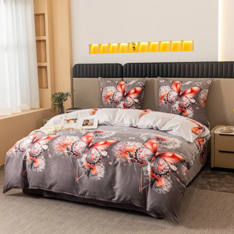 Pościel 160x200 motyle komplet 3cz AML 3368