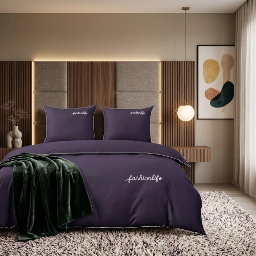Pościel Bawełniana 200x220 Śliwkowa Fashionlife 3417