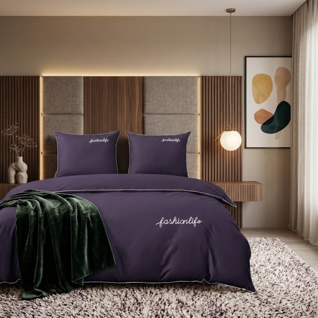Przejdź do produktu Pościel Bawełniana 200x220 Śliwkowa Fashionlife 3417