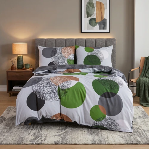 Pościel Bawełniana Satynowa 160x200 Geometryczne koła