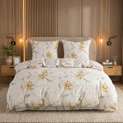 Pościel z mikrofibry 200x220 cm 3cz Kremowa Elegancja 3435