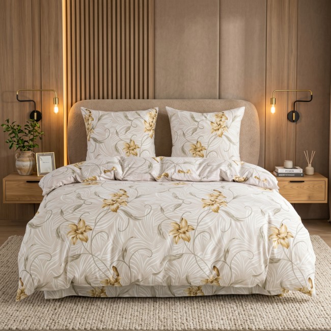 Przejdź do produktu Pościel 160x200 komplet 3cz mikrofibra Kremowa Elegancja 3435