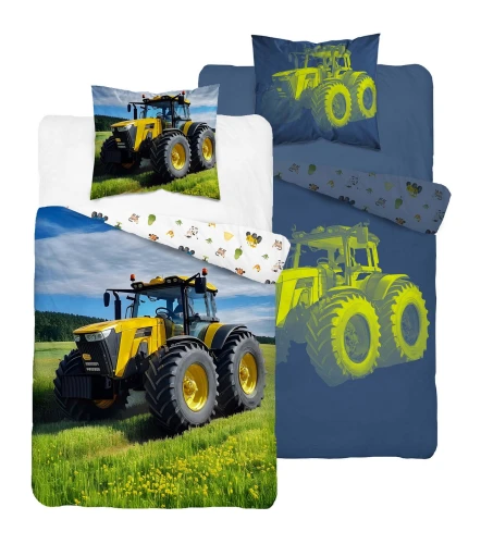 Pościel świecąca w ciemności 160x200 traktor 5849A