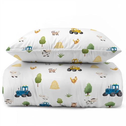 Pościel dla dziecka 160x200 FARMA I TRAKTORY 5859A