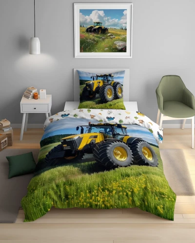Pościel świecąca w ciemności 140x200 TRAKTOR 5849A