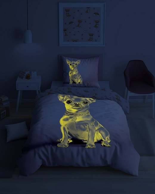 Przejdź do produktu Pościel świecąca w ciemności 140x200 CHIHUAHUA 5845A