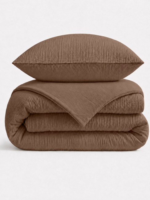 Przejdź do produktu Pościel 160x200 Muślinowa Mocha Vintage Bawełna 3 części 70x80 Pure Collection