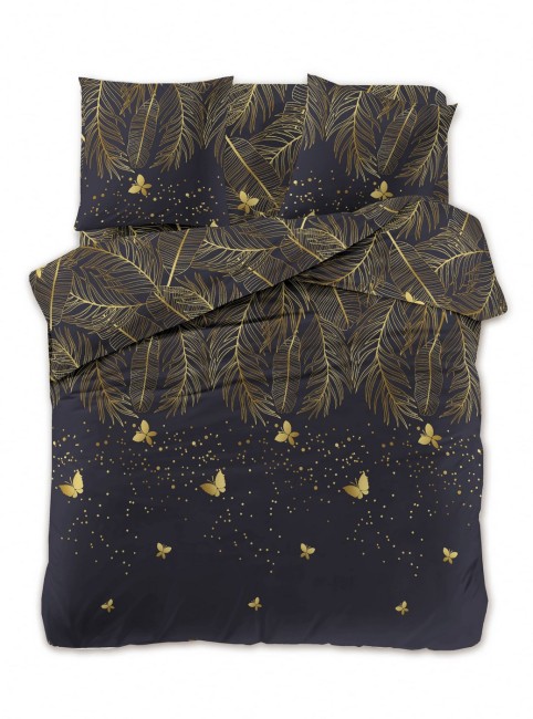 Przejdź do produktu Pościel 160x200 Mikrofibra Antonella 2225 Czarno-Złota 3 części 70x80