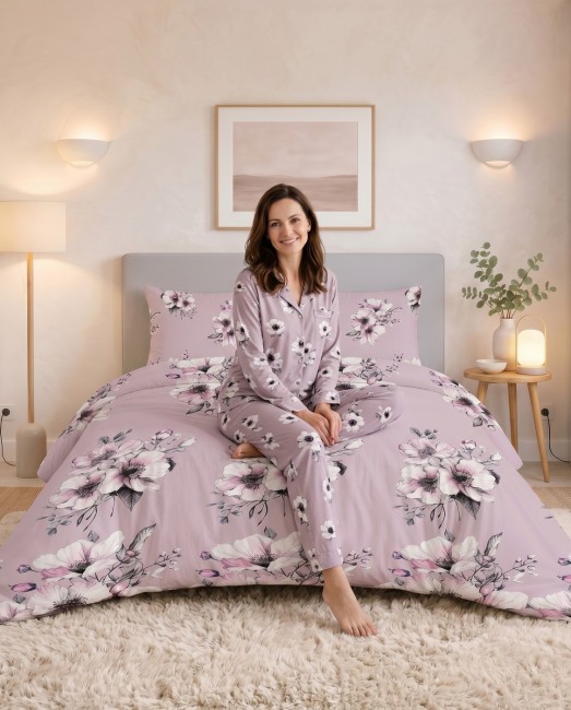 Przejdź do produktu Pościel Bawełniana 160x200 Kwiatowa Elegancja 5932A