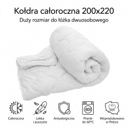 kołdra całoroczna 200x220 cechy produktu