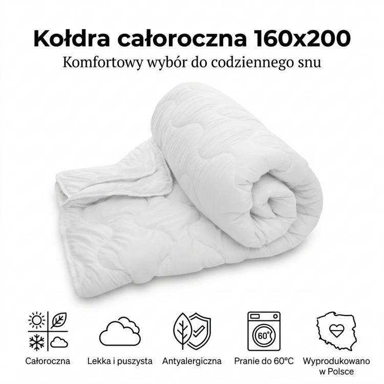 Kołdra 160x200 cechy produktu
