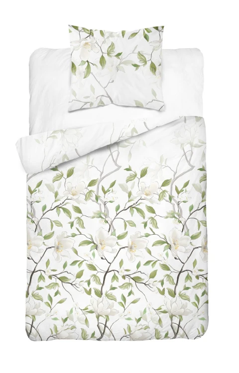 Pościel Bawełniana 140x200 Zielona Magnolia 5937B