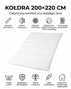 kołdra 200x220 cechy produktu