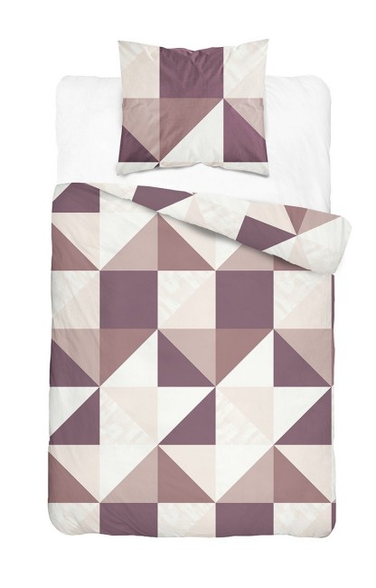 Przejdź do produktu Pościel 140x200 Bawełna satynowa 100% Pudrowa Geometria 6006B