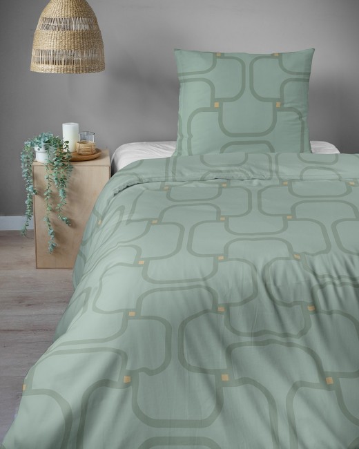 Przejdź do produktu Pościel 140x200 Bawełna satynowa 100% Spokojna Zieleń 5995A