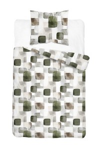 Pościel 140x200 Bawełna satynowa 100% Zielona Akwarela 5994B