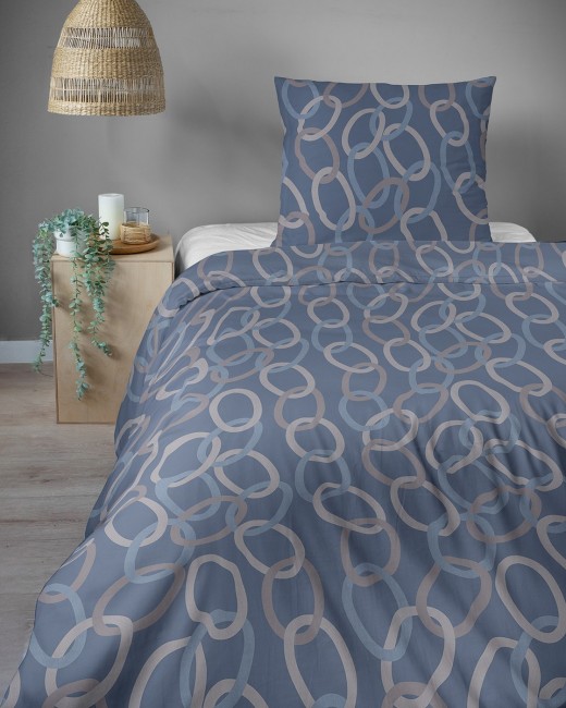 Przejdź do produktu Pościel 140x200 Bawełna satynowa 100% Grafitowe Okręgi 5993A