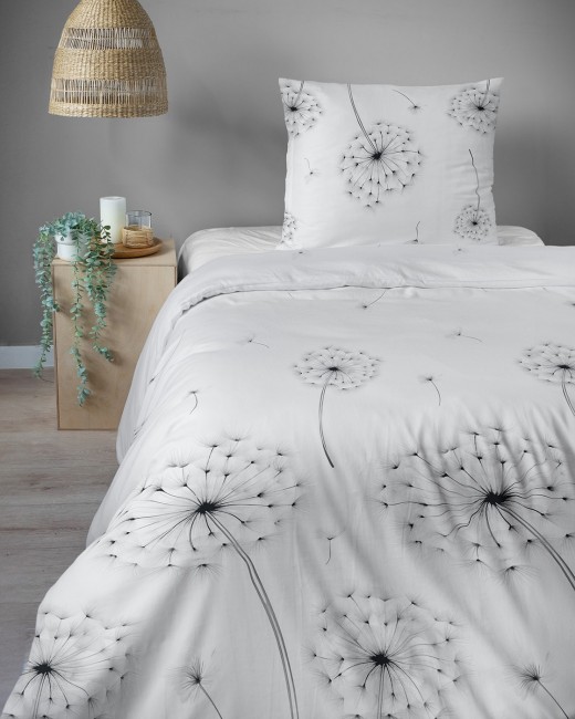 Przejdź do produktu Pościel 140x200 Bawełna satynowa 100% Białe Dmuchawce 5991B
