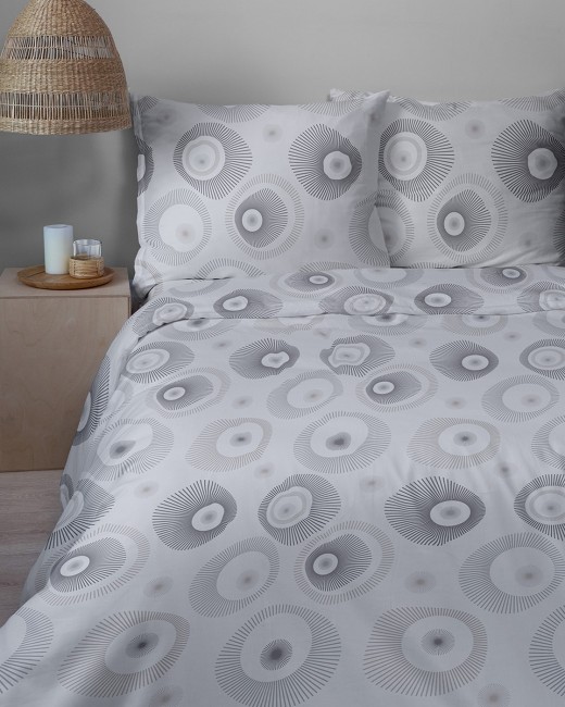 Przejdź do produktu Pościel 160x200 Bawełna satynowa 100% Szare Koła 5986B