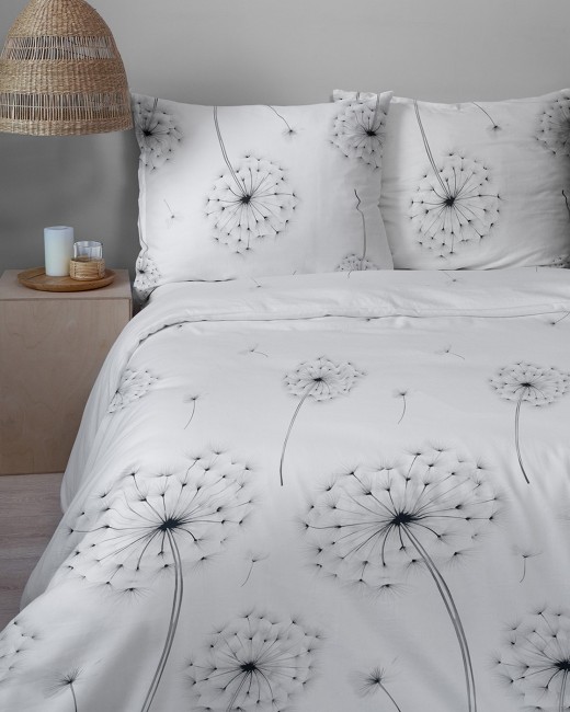 Przejdź do produktu Pościel 200x220 Bawełna satynowa 100% Białe Dmuchawce 5991B