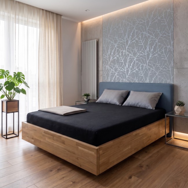 Przejdź do produktu Prześcieradło z gumką 90x200 bawełniane czarne