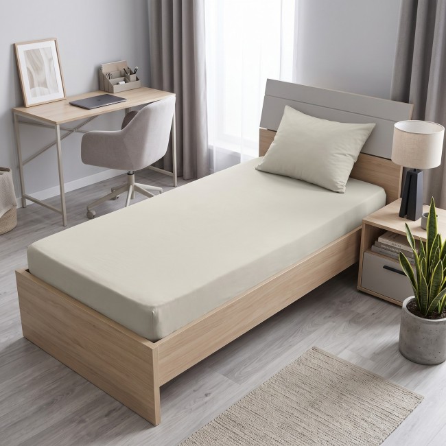 Przejdź do produktu Prześcieradło z gumką 90x200 bawełna jersey Szaro-beżowy