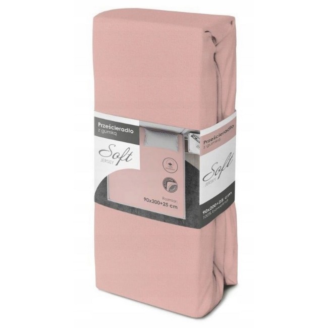 Przejdź do produktu Prześcieradło z gumką 90x200 bawełna jersey Różowe