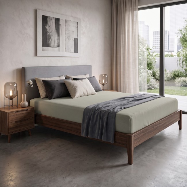 Przejdź do produktu Prześcieradło z gumką 200X220 bawełna jersey beżowe