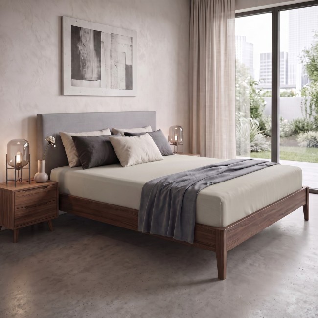 Przejdź do produktu Prześcieradło z gumką 180x200 bawełna jersey szaro beżowe