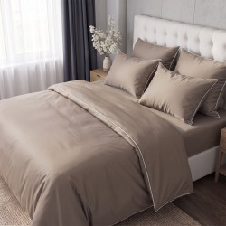 Pościel 200x220 z Makosatyny Pure TAUPE