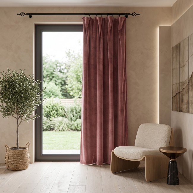 Przejdź do produktu Zasłona 140x250 na taśmie żabki welurowa LEATHER PINK