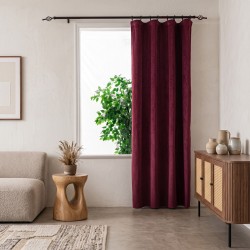 Zasłona welurowa 137x250 na taśmie żabki bordo 09