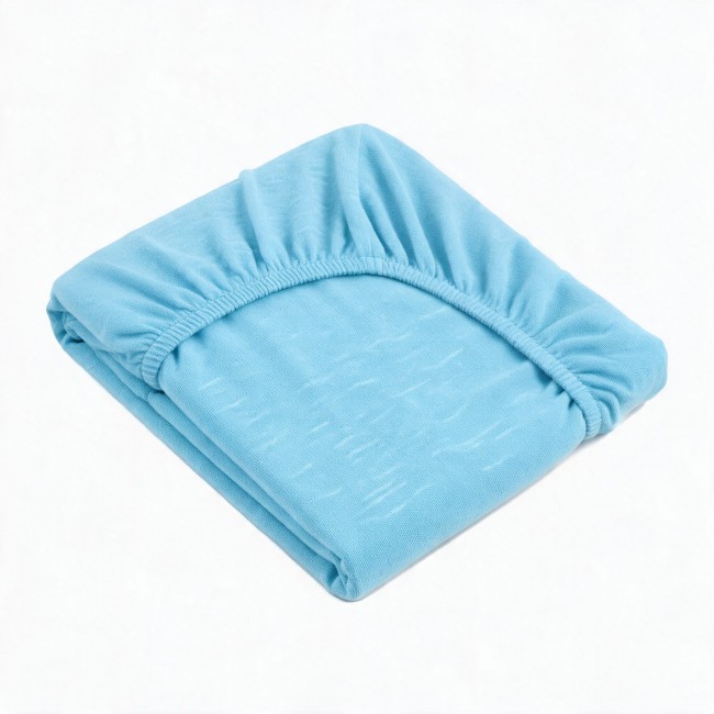 Przejdź do produktu Prześcieradło z gumką 120x200 frotte 160g/m2 błękitne