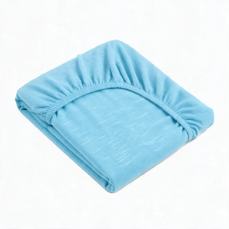 Prześcieradło z gumką 120x200 frotte 160g/m2 błękitne