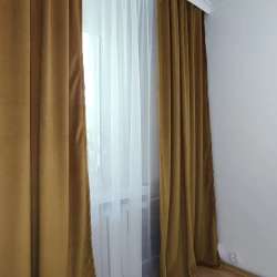 Zasłona musztardowa welur 140x250 zaciemniająca gotowa
